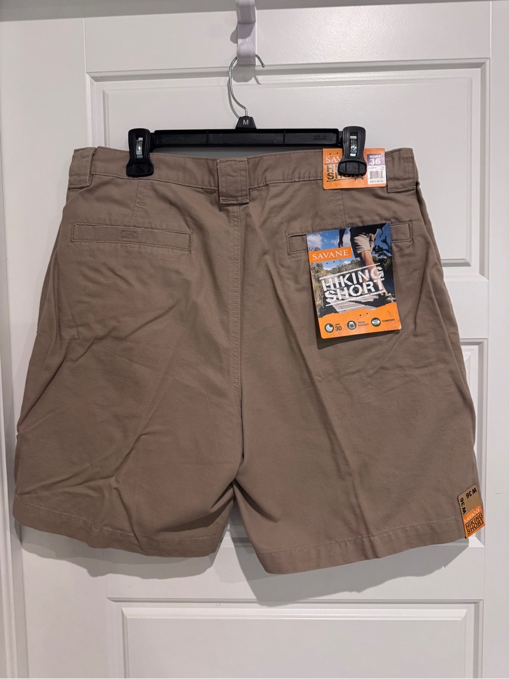 NWT Savane Men’s Hiking Cargo Shorts Khaki Size 36 100% Cotton - Picture 2 of 11